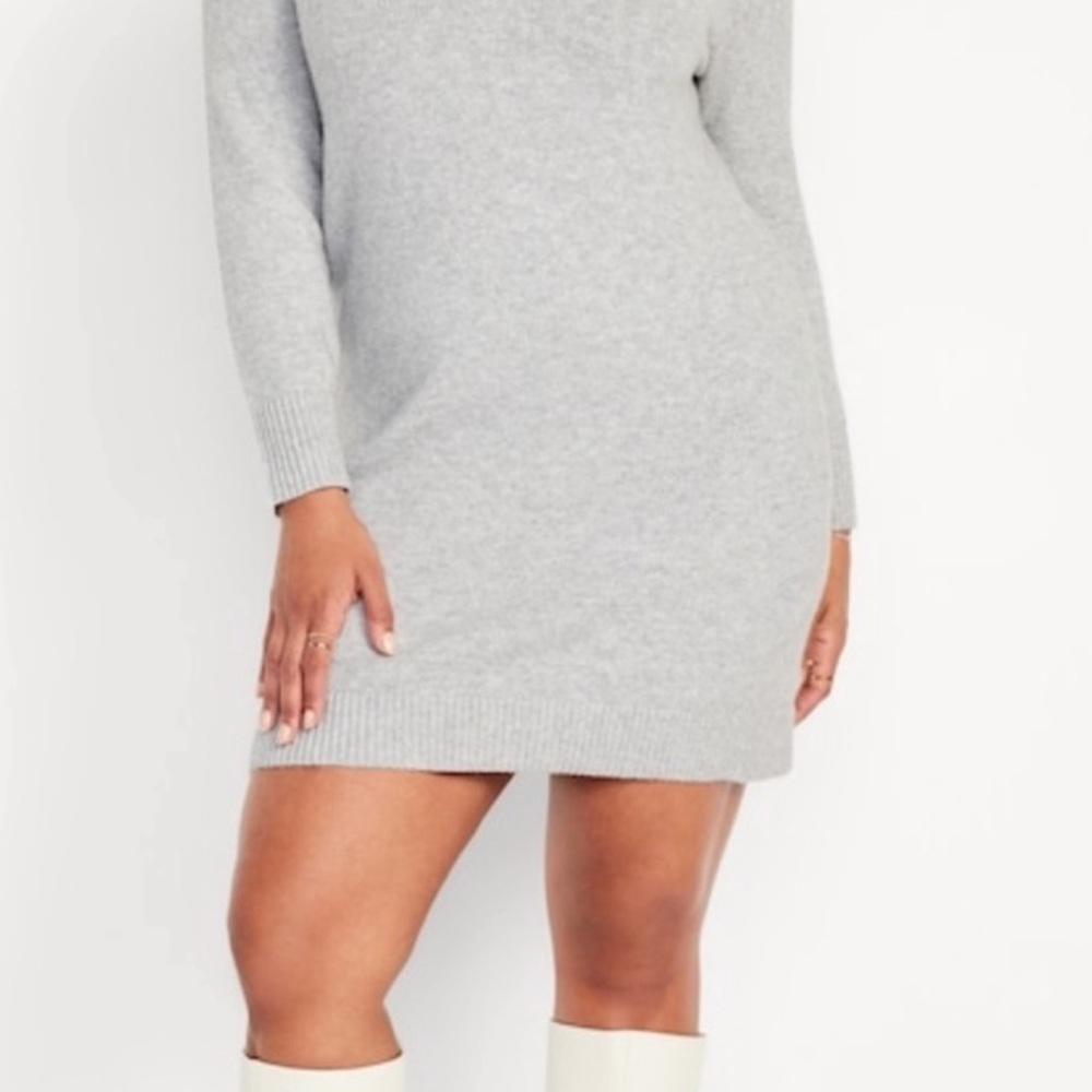 NWT OLD NAVY So Soft Sweater Dress Gray Plus Size V-Neck Size XXL BNIB - Picture 7 of 13